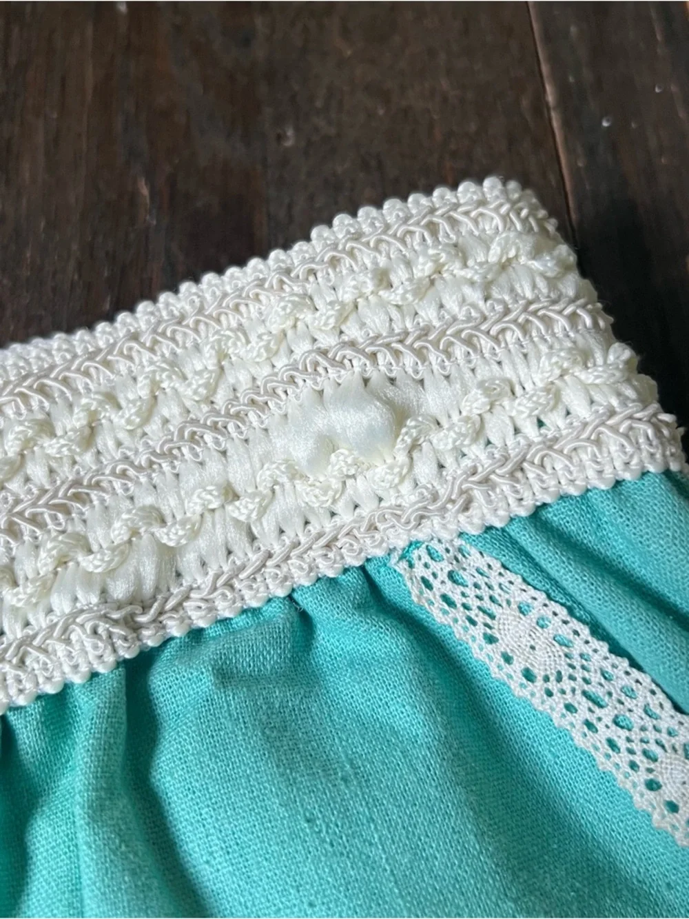 Turquoise Shorts with Crochet Trim - Picture 2 of 7
